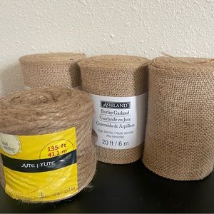 Burlap garland and jute twine